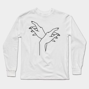 MINIMAL LINE ART HANDS Long Sleeve T-Shirt